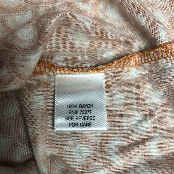 Apt 9 Top Womens Size Large Orange White Cap Sleeve Braided Neckline Blouse - Picture 6 of 8